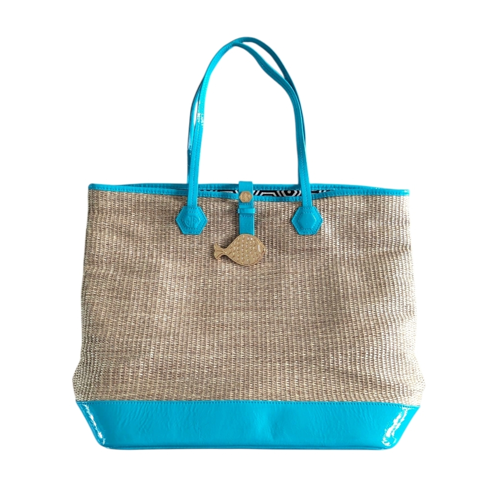 Jonathan Adler Duchess Straw Large Tote fish